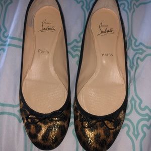 Christian Louboutin Spiked Leopard flats